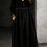 Elise | Robe en jean col rond manches longues